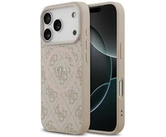 Guess PU Leather 4G Colored Ring MagSafe dėklas skirtas Apple iPhone 17 Pro Rožinė