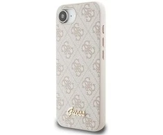 Dėklas Guess 4G Script Logo MagSafe iPhone 16e Case - Rožinė