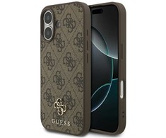 GUESS dėklas, skirtas IPHONE 17, suderinamas su „MagSafe GUHMP17SP4SM4MW“ (PU 4G Small 4G ir Classic), rudas