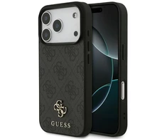 Guess 4G Small Classic Logo MagSafe dėklas, skirtas iPhone 18 Pro / 17 Pro, juodas