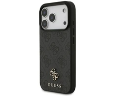 Guess 4G Small Classic Logo MagSafe dėklas, skirtas iPhone 18 Pro / 17 Pro, juodas