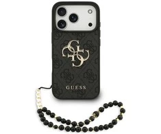 Guess 4G Strap 4G Classic Logo dėklas skirtas Apple iPhone 17 Pro juodos spalvos