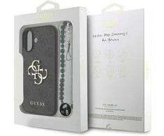 Guess 4G Strap 4G Classic Logo dėklas skirtas Apple iPhone 17 juodos spalvos