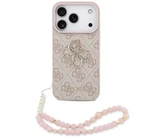 Guess 4G Strap 4G Classic Logo dėklas skirtas Apple iPhone 17 Pro rožinės spalvos