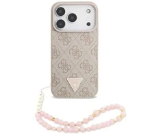 „Guess 4G Strap Triangle Logo MagSafe“ dėklas, skirtas iPhone 17 Pro - Rožinė