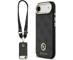 Guess 4G Strass Logo &amp; Big Strap Metal Mygtukai MagSafe dėklas skirtas Apple iPhone Air juodos spalvos
