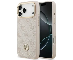 Dėklas Guess 4G Strass Logo MagSafe, skirtas iPhone 18 Pro Max / 17 Pro Max, rožinis