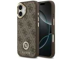 GUESS dėklas, skirtas IPHONE 17, suderinamas su MagSafe GUHMP17SP4GRMDEW (PU su 4G Strass logotipu), ruda