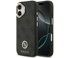 GUESS dėklas, skirtas IPHONE 17, suderinamas su MagSafe GUHMP17SP4GRMDEK (PU W/ 4G Strass Logo) juodas