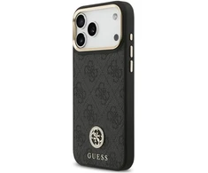 Dėklas Guess 4G Strass Logo MagSafe do iPhone 18 Pro Max / 17 Pro Max juoda