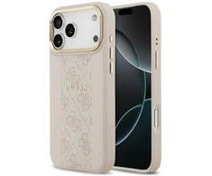 GUESS dėklas, skirtas IPHONE 17 Pro Max, suderinamas su MagSafe GUHMP17XPG4SEMCP (PU su 4G juostele), rožinis