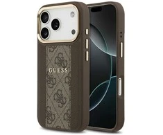 GUESS dėklas, skirtas IPHONE 17 Pro, suderinamas su MagSafe GUHMP17LPG4SEMCW (PU su 4G juostele), rudas