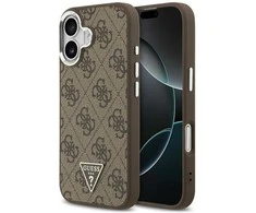 GUESS dėklas, skirtas IPHONE 17, suderinamas su „MagSafe“ GUHMP17SP4TSRCMW (PU 4G su trikampio logotipu SL), ruda
