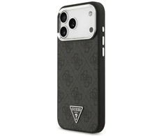 Dėklas Guess 4G Triangle Logo MagSafe Case for iPhone 17 Pro Max / 18 Pro Max - Juodas &amp; Sidabrinis