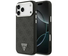 Dėklas Guess 4G Triangle Logo MagSafe Case for iPhone 17 Pro Max / 18 Pro Max - Juodas &amp; Sidabrinis