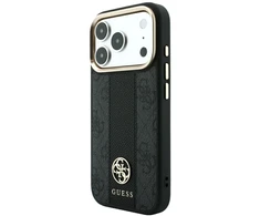 Dėklas Guess 4G with Stripe Round and Classic Logos MagSafe do iPhone 18 Pro Max / 17 Pro Max juoda
