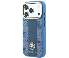 Dėklas Guess 4G with Stripe Round and Classic Logos MagSafe do iPhone 18 Pro / 17 Pro mėlyna