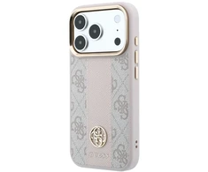 Dėklas Guess 4G with Stripe Round and Classic Logos MagSafe do iPhone 18 Pro Max / 17 Pro Max rožinė