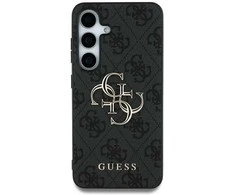 Guess PU 4G Metal Logo dėklas skirtas Samsung Galaxy S25 Ultra pilkos spalvos