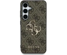 Guess PU 4G Metal Logo dėklas skirtas Samsung Galaxy S25 Ultra rudos spalvos