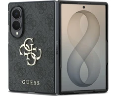Guess PU 4G Metal Logo dėklas Samsung Galaxy Z Fold 8 pilkos spalvos
