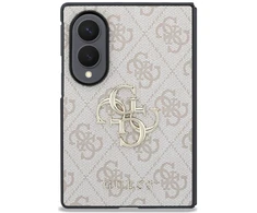 Guess PU 4G Metal Logo dėklas Samsung Galaxy Z Fold 8 rožinės spalvos