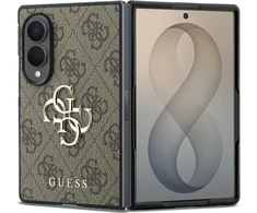 Guess PU 4G Metal Logo dėklas Samsung Galaxy Z Fold 8 rudos spalvos