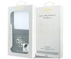 Guess PU 4G Metal Logo dėklas Samsung Galaxy Z Flip 8 pilkos spalvos