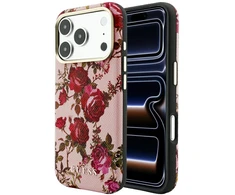 Dėklas Guess Blossom Roses Print MagSafe do iPhone 18 Pro Max / 17 Pro Max rožinė