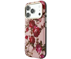Dėklas Guess Blossom Roses Print MagSafe do iPhone 18 Pro Max / 17 Pro Max rožinė