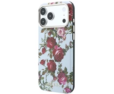 Dėklas Guess Blossom Roses Print MagSafe do iPhone 18 Pro Max / 17 Pro Max mėlyna