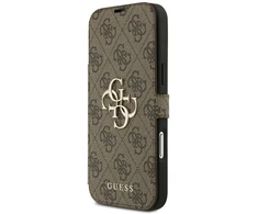 Dėklas Guess Book 4G Metal Logo do iPhone 18 Pro Max / 17 Pro Max ruda