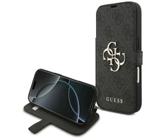 Dėklas Guess Book 4G Metal Logo do iPhone 18 Pro / 17 Pro juoda