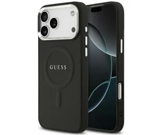Dėklas Guess Classic Logo MagSafe skirtas iPhone 18 Pro / 17 Pro juodas