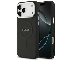 Guess PU Saffiano MagSafe dėklas skirtas Apple iPhone 17 Pro Max juodos spalvos
