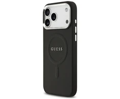 Dėklas Guess Classic Logo MagSafe telefonui 18 Pro Max / 17 Pro Max juodas