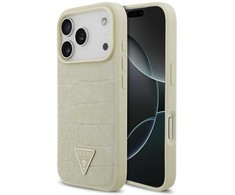 GUESS dėklas IPHONE 17 Pro, suderinamas su MagSafe GUHMP17LPCRTHCD (PU krokodilo trikampio logotipas) auksinis