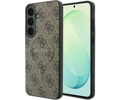 Dėklas Guess Embossed 4G Ring Classic Logo MagSafe skirtas Samsung Galaxy S26 FE rudos spalvos