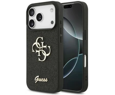Dėklas Guess Fixed Glitter Big 4G Case for iPhone 17 Pro / 18 Pro - Juodas