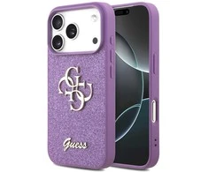 Dėklas Guess Fixed Glitter Big 4G skirtas Apple iPhone 17 Pro lilac