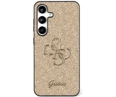 GUESS dėklas skirtas Samsung Galaxy S25 GUHCS25SHG4SGD (Fixed Glitter Big 4G) aukso spalvos