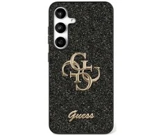 Guess Fixed Glitter Big 4G Metal Logo Samsung Galaxy S25 Plus dėklas telefonui juodos spalvos