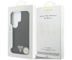 Dėklas Guess Fixed Glitter Triangle MagSafe do Samsung Galaxy S26 Ultra juoda