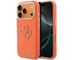 GUESS dėklas IPHONE 17 Pro GUHCP17L5PS4RGGO (PU FW Resin Logo) oranžinis