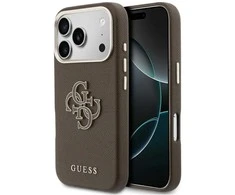 GUESS dėklas, skirtas IPHONE 17 Pro GUHCP17L5PS4RGGW (PU FW dervos logotipas) rudas