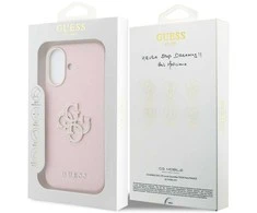 GUESS dėklas, skirtas IPHONE 17 GUHCP17S5PS4RGGP (PU FW Resin Logo) rožinis