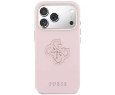 GUESS dėklas, skirtas IPHONE 17 Pro GUHCP17L5PS4RGGP (PU FW Resin Logo) rožinis