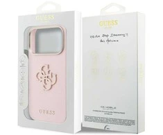 GUESS dėklas, skirtas IPHONE 17 Pro GUHCP17L5PS4RGGP (PU FW Resin Logo) rožinis