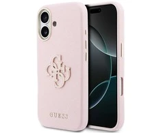 GUESS dėklas, skirtas IPHONE 17 GUHCP17S5PS4RGGP (PU FW Resin Logo) rožinis