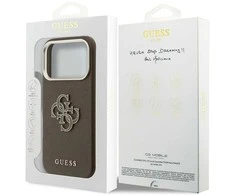 GUESS dėklas, skirtas IPHONE 17 Pro Max GUHCP17X5PS4RGGW (PU FW dervos logotipas) rudas